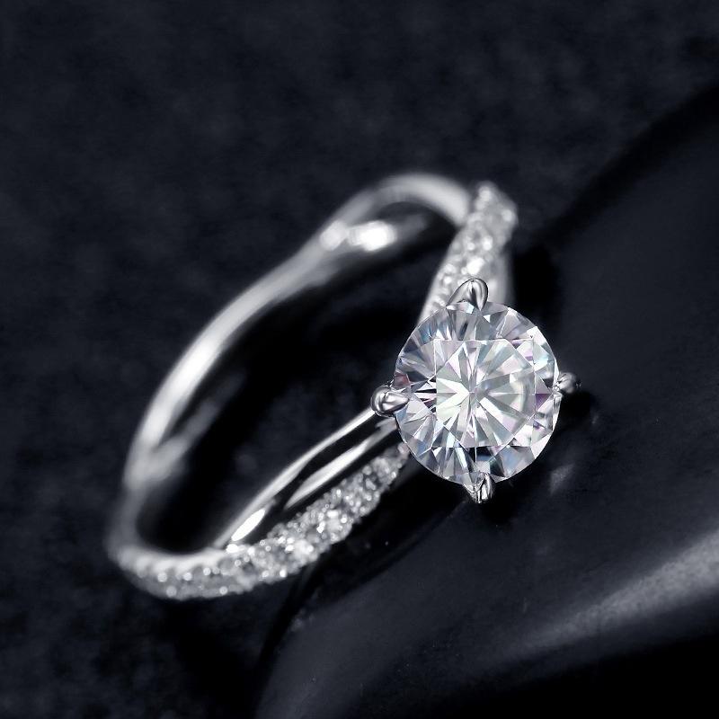 Fashion Luxury Cross Style Crystal Engagement Rings for Women AAA White Cubic Zirconia Ring Trendy Women Wedding Rings Jewelry