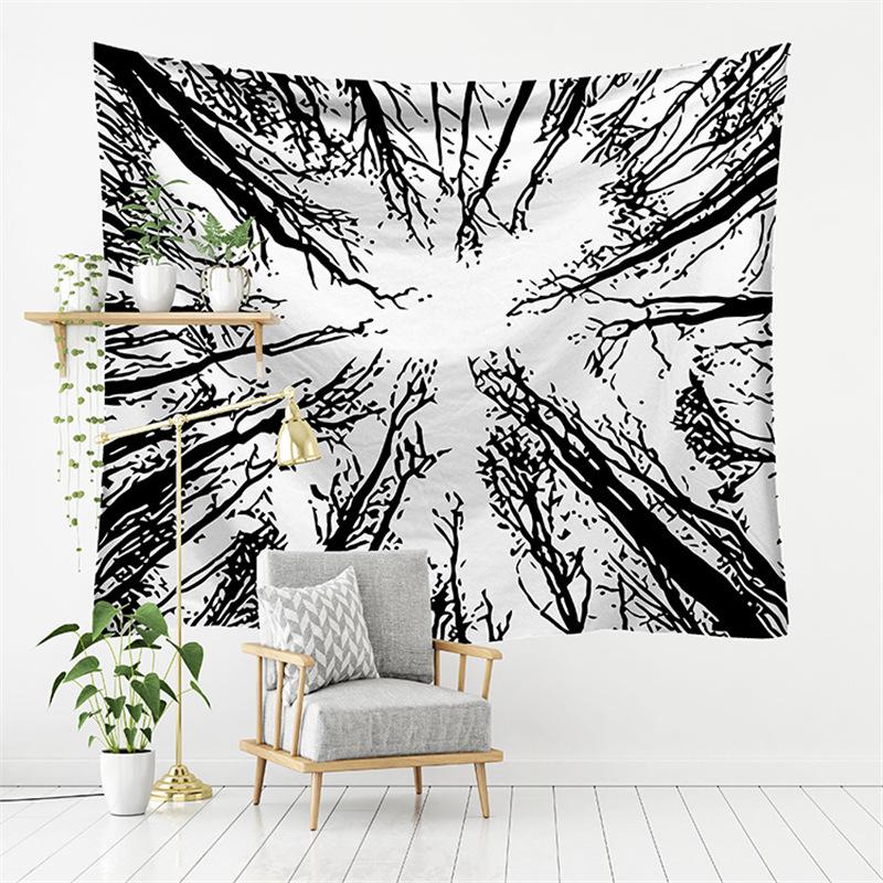 New Forest European-American Landscape TV Background Wall Tapestry - Polyester Decorative Hanging Cloth