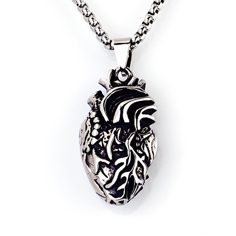 Viking Dragon Pattern Stainless Steel Necklace Bold Retro Fashion Jewelry