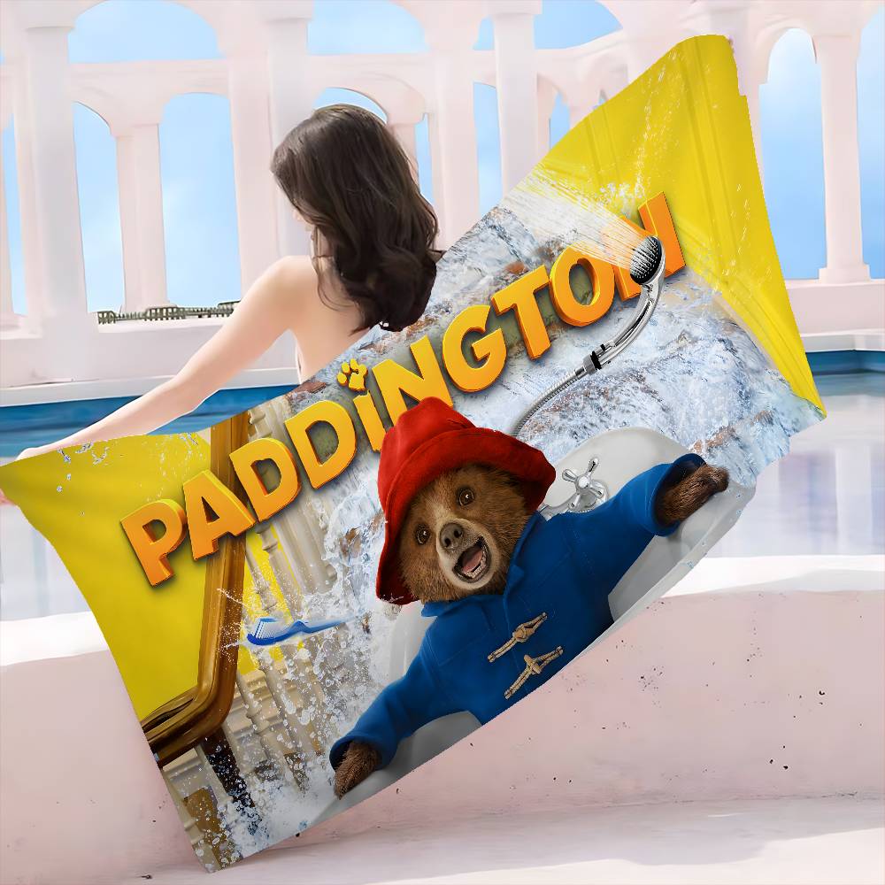 

Cute P-Paddington Movie Bath Towel Microfiber Soft Water Absorbing Breathable For Girl Kids Decorative Cartoon Beach Towel W40*H60(CM)