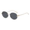 D House Elliptical Frameless Sunglasses With Pink Uv400 Protection For Travel And Fashion