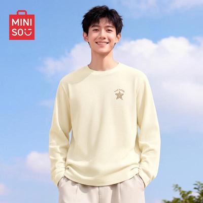 T-shirt da uomo a maniche lunghe in maglia waffle