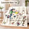 Gaston Lagaffe Custom Name Flannel Throw Blanket Soft Warm for Sofa Bed Indoor Home Use