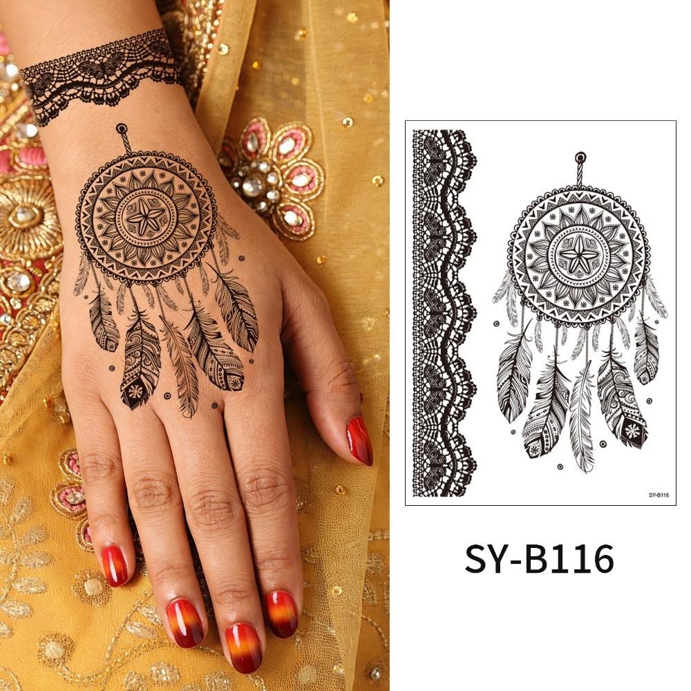 Adesivos de Transferência de Água Tatuagem Temporária de Henna Índia Mehndi Flor Arte Corporal Adesivo Mulher/Senhora/Menina