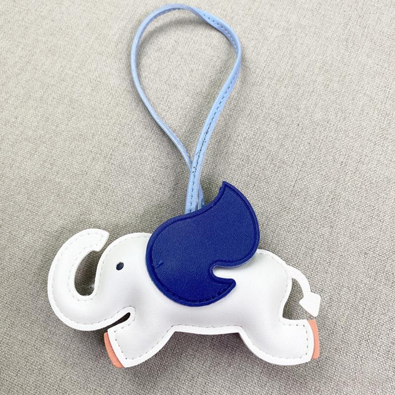 Trendy Designer Pu Leather Wings Flying Elephant Hanger Keychain Pendant Decoration For Ladies Bag Charm Accessories Ornament Gifts