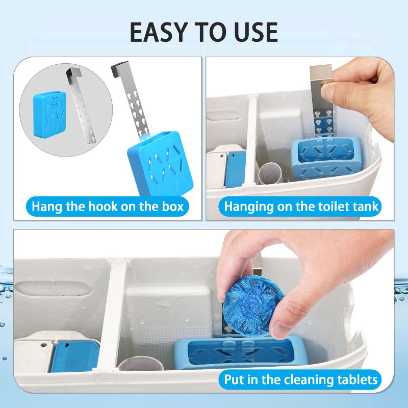 1 Set Toilet Tank Bleaching Tablet Bracket Toilet Tank Cleaning Tablet Holder Hanging Toilets Bowl Cleaner Case Silicone Rack