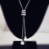 Chic Pull-Out Sweater Necklace for Women: High-End, Versatile, Light Luxury with Tassel & Pearl, Perfect for Autumn/Winter.