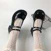Round Head Japanese Lolita Shallow Mouth Mary Jane Single Shoes Women'S High Heel Retro British Style Jk French Thick Heel Small Leather Shoes