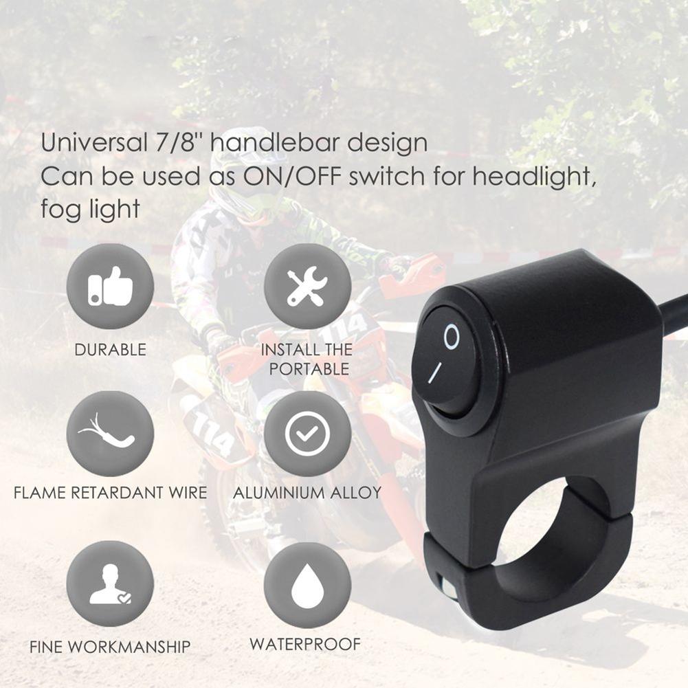 Handlebar Headlight Switch Waterproof 22-23mm CNC Aluminum-alloy
