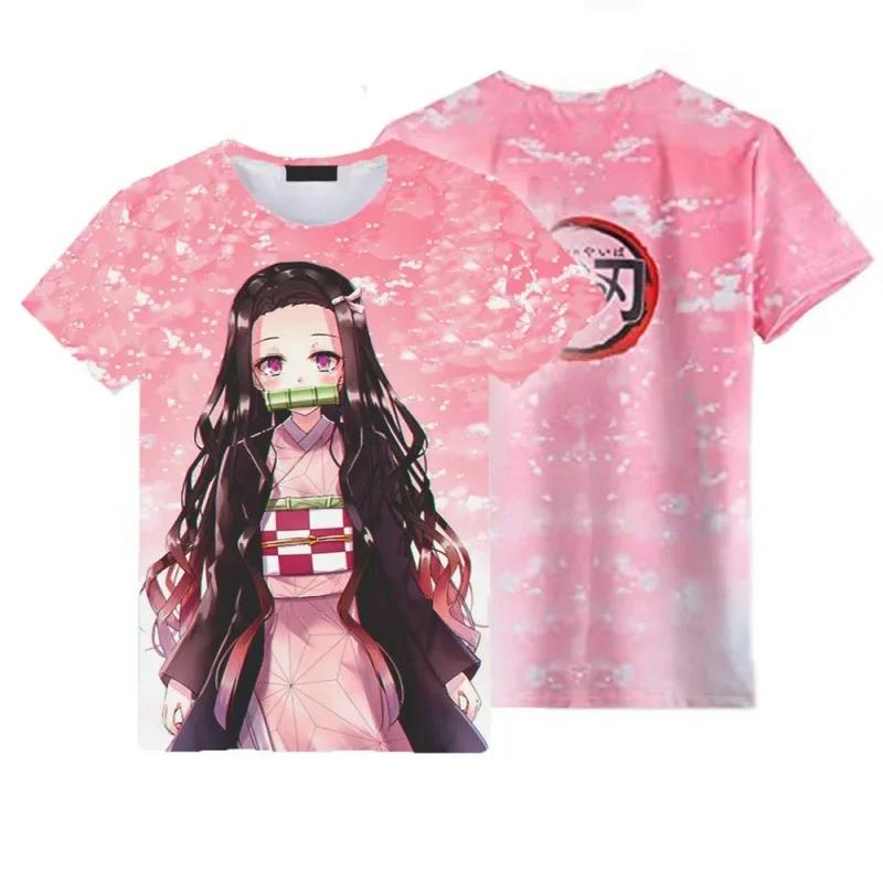 New Style Demon Slayer T Shirt Cartoon Anime Printing Man's Woman's Clothing Short Sleeve In Summer Children's Clothing Short Sleeve