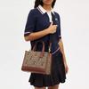 Coach X Disney Dempsey 29 Classic Monogram Jacquard Leather Tote Bag Women Tote Brass Khaki Mahogany CM198-B4R3U