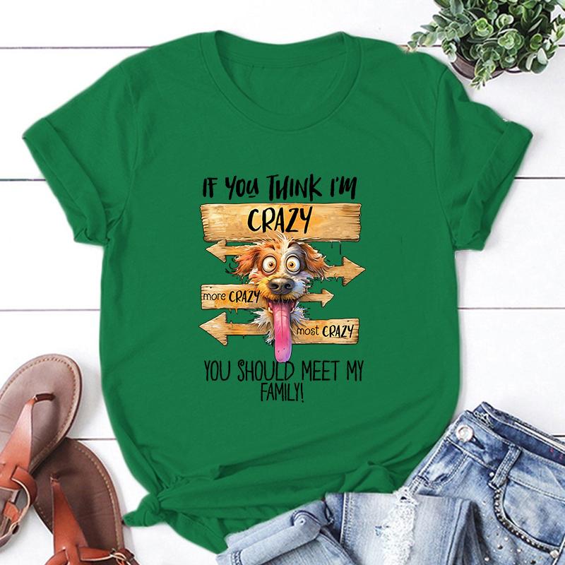 

Новая футболка с принтом «Новая собака, если ты думаешь, что я сумасшедший», с короткими рукавами и круглым вырезом, мужская, летняя, повседневная 3XL