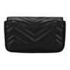 Gucci Bolsa de Cintura GG Marmont em Couro com Cerâmica, Bolsa de Ombro Extra Mini Feminina Preta