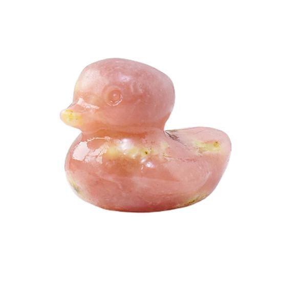 Cute Natural Stone Duck Ornament Positive Healing Energy Colorful Small Hand-carved Duck Animal Figurine Statue Desktop Decoration Birthday