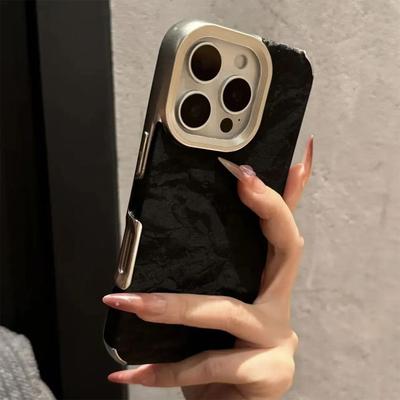 Snow Mountain Pattern Leather Material Mobile Phone Case for Apple 17PROMAX Creative Personality Anti-fall Solid Color Leather Material