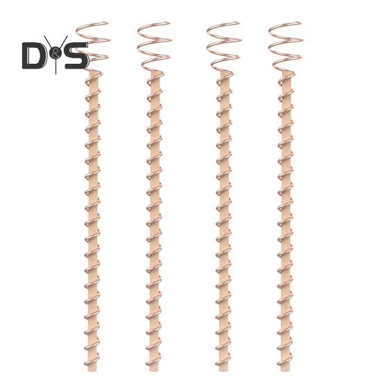 Electroculture Plant Stakes Copper Gardening Antenna Stakes Spiral Copper Wire On Wooden Stakes for Electroculture Plants Fruits Vegetables Growth