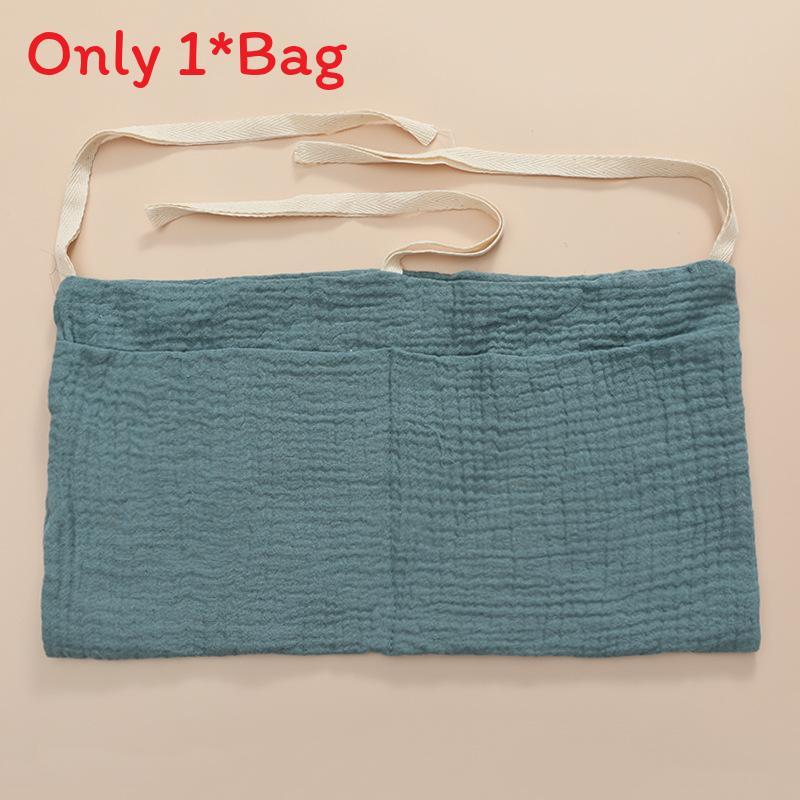 Baby Bedside Storage Bag With Double Pockets Made Of Cotton For Nursery Organization