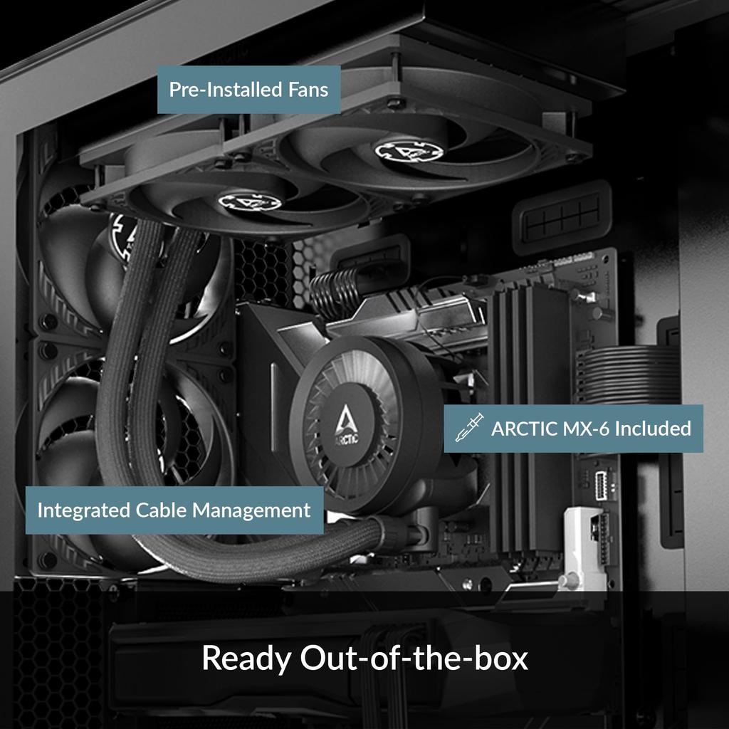 ARCTIC Liquid CPU Cooler High Static Pressure P Series Fan Included 38mm Thick Radiator Compatible with LGA1700 "Liquid Freezer 280" AM4/AM5