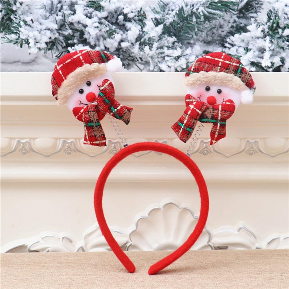 Snowman Snowman LED Light Headband Red Elk LED Light Headband Reusable Santa Hairband  Kids Gifts