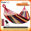 Suncojia Outdoor Double Hammock with Wooden Spreader Bar