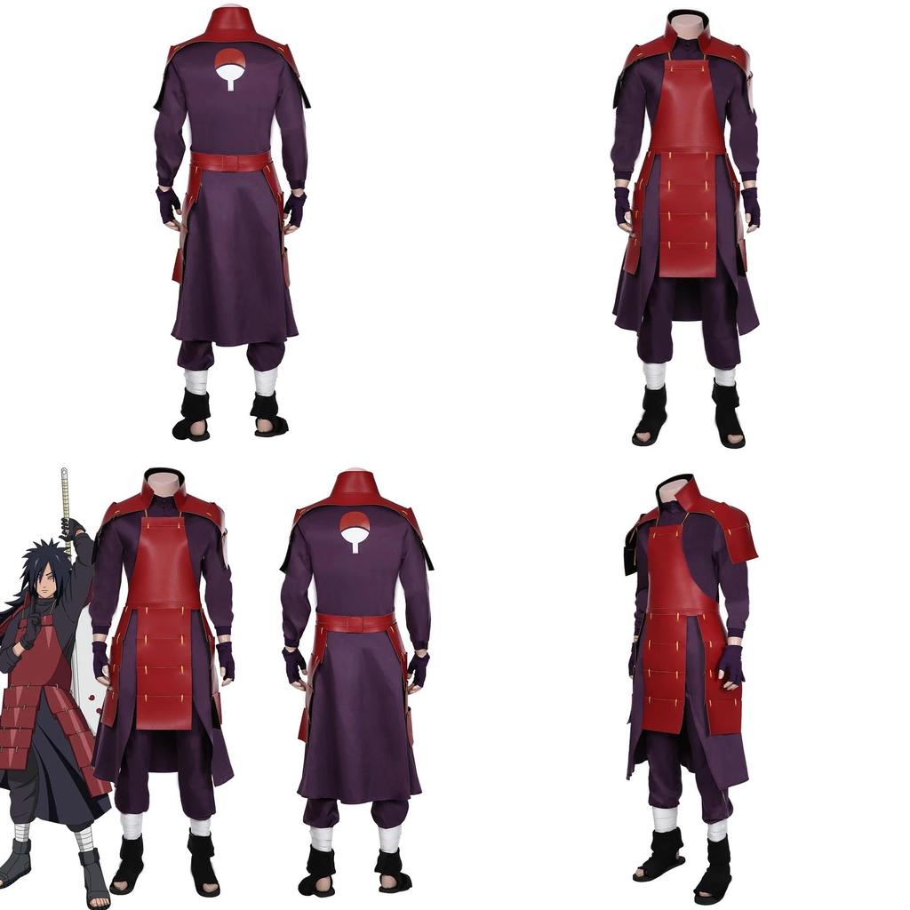 Stylish Naruto Uchiha Madara Cosplay Costume In Durable Polyester Fabric For Anime Enthusiasts