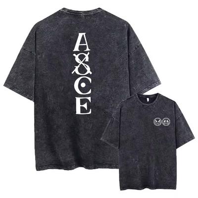 T-shirt Lavata Retrò Hip Hop Streetwear Stampa Anime Grafica T-shirt Estiva 100% Cotone Unisex T-shirt Uomo Donna Top Magliette