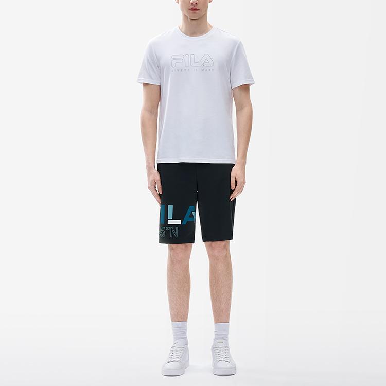 Fila SS22 Color Block Logo Simple Woven Mid Rise Fitted Casual Shorts Men Shorts Legendary-Blue F11M227803F-NV