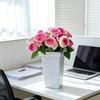Tall Flower Bucket Modern Plastic Vase Elegant Square Bucket for Cut Flowers Floral Arrangement Home Wedding Party Table Centerpiece