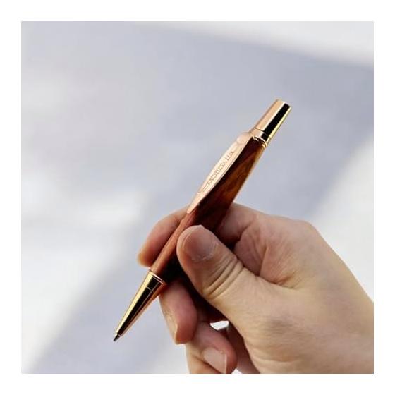 LACHIEVA Luxury Karin Wood Ballpoint Pen & Mechanical Pencil Set, Triangular Grip Design, Unisex Gift