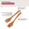 Ustensiles de cuisine - fackelmann - couverts à salade - bois d'olivier - 30 cm - lot de 2 pièces