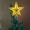 Stella di punta per albero di Natale, illuminazione soffusa impermeabile, alimentata a batteria, LED luminoso a stella a cinque punte, ornamento per albero di Natale