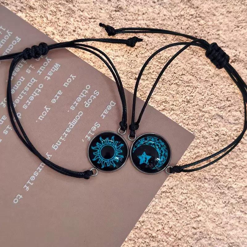 Alloy Bracelet - Moon Lover Time Gem Weave Valentine's Day Bracelet Couple's Bracelet