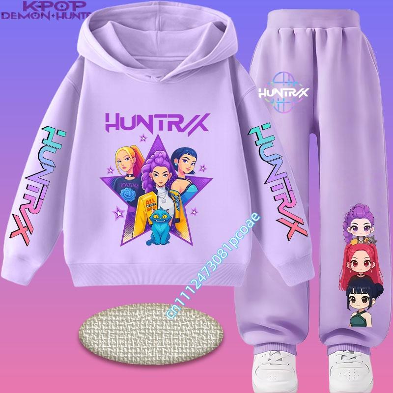 2026 New Children's Popular Anime Print Spring/Autumn Casual Hooded Sweatshirt + Sports Pants 2-Piece Set