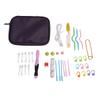 9 In 1 Light Up Crochet Hooks Set Rechargeable LED Lighted Crochet Hooks Adjustable Brightness with Purple PU Leather