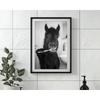 Zähneputzen Tierkunst Poster Löwe Affe Pferd Kaninchen Hund Katze Adler Lustige Badezimmer Wandaufkleber Badezimmertiere Hausdekoration