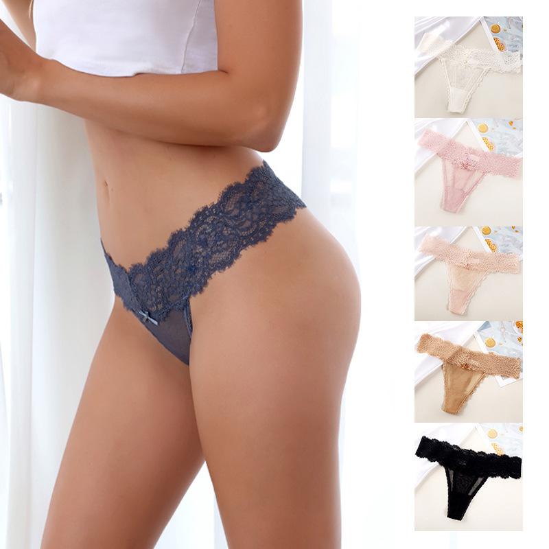Sexy Hüfthebende Spitzen-Slips mit niedrigem Bund, atmungsaktive Dreieck-Damen-Slips