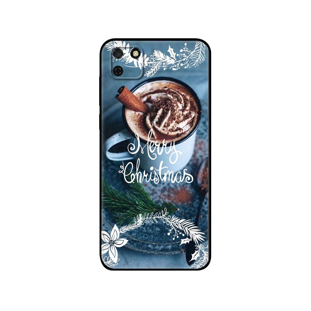 Schwarze TPU-Hülle für Huawei Y9S Y6S Y8S Y5P Y7P Y8P Hülle für Huawei Y5 lite Prime 2018 Y6 2019 Cover Weihnachtsgeschenk Santa