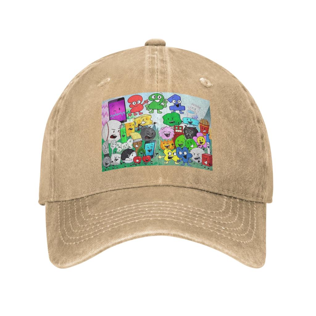 BFDI Inanimate Battle for Dream Island Anime Denim Fabric Cap Casual Baseball Caps Adjustable Hat Summer Unisex Baseball Hats