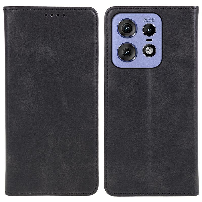 

For Motorola Edge 50 Pro 5G Wallet Case Magnetic Auto Closing Leather Phone Cover Black