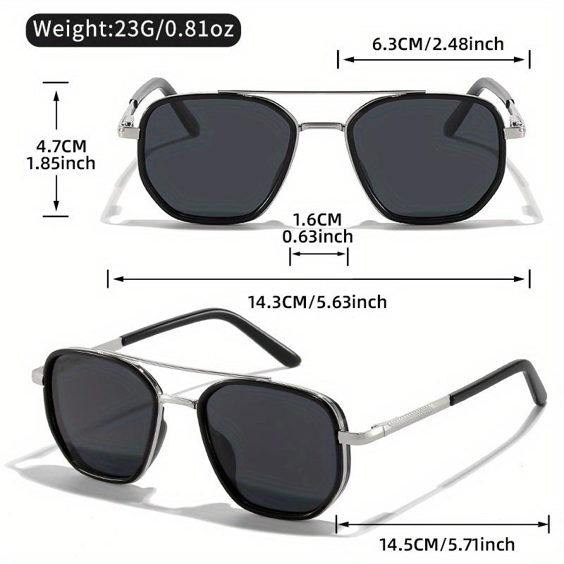 Unisex Vintage Sunglasses Square Frame TAC Lens Composite Metal Hinge Fashion Accessory for Outdoor UV Protection