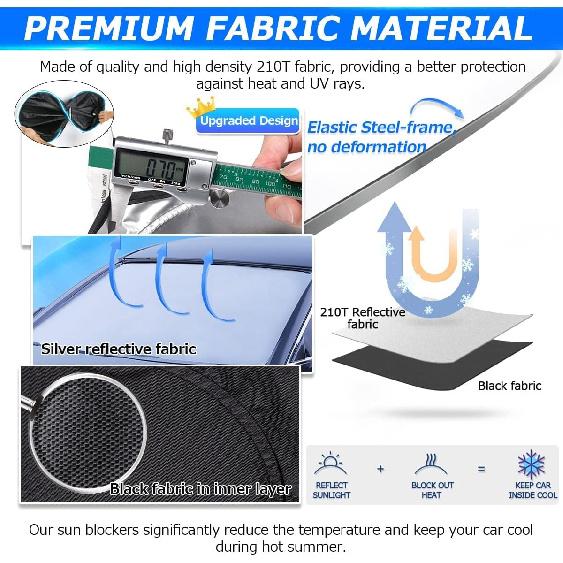 Karltys 3PCS Windshield Sun Shade for 2018-2024 2025 BMW X3, Thick Reflective Front and Side Window Sunshade  Fit BMW X3, Foldable Sun Visor