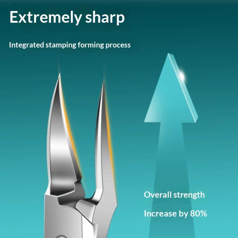 1/2/3Pcs Stainless Steel Toenail Clippers Set With Ergonomic Handle,Includes Wide Mouth Angled Scissors,Nail File Cuticle Tool