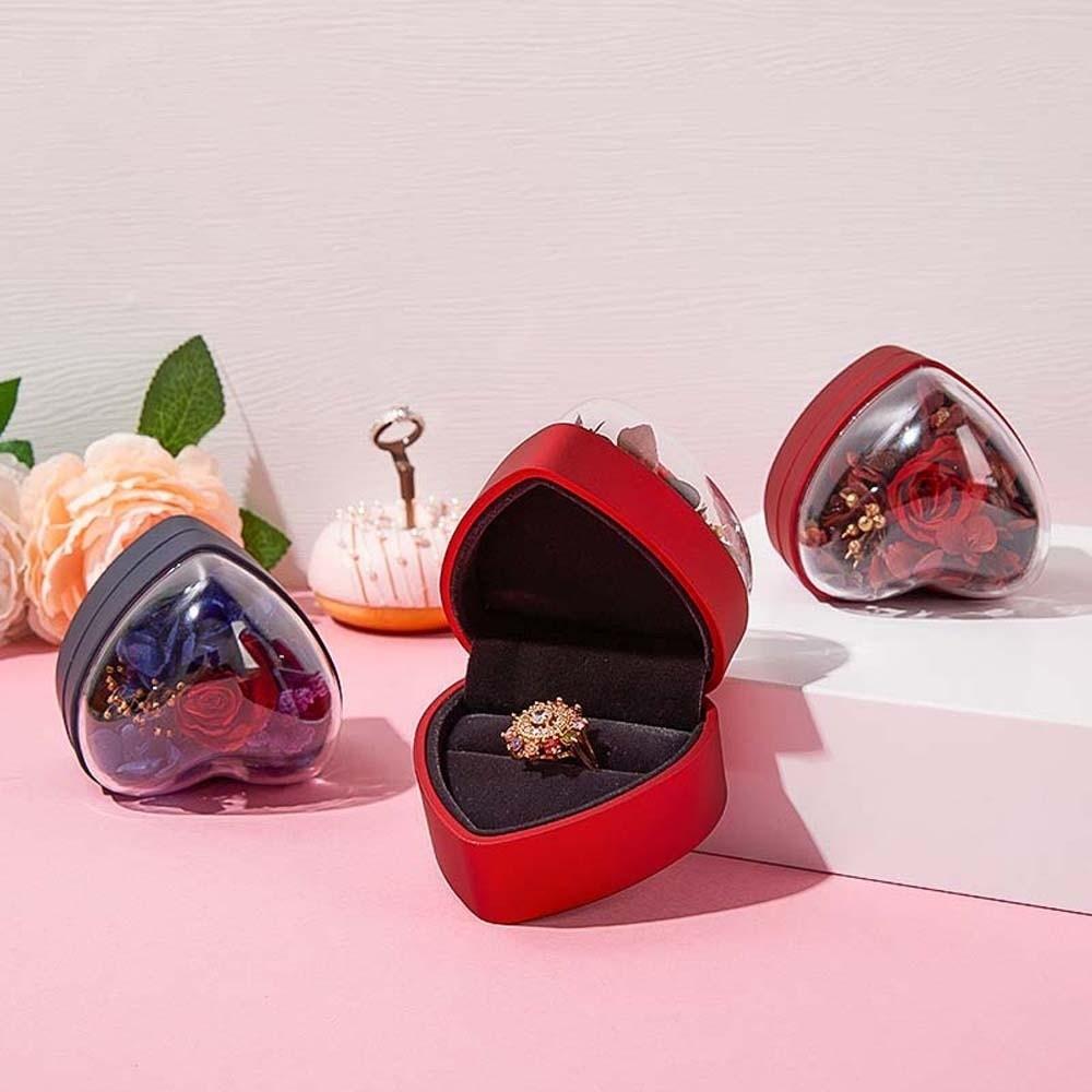 Composite Paper Heart Ring Box Acrylic Jewelry Organizer Jewelry Box Ring Display Case  Propose