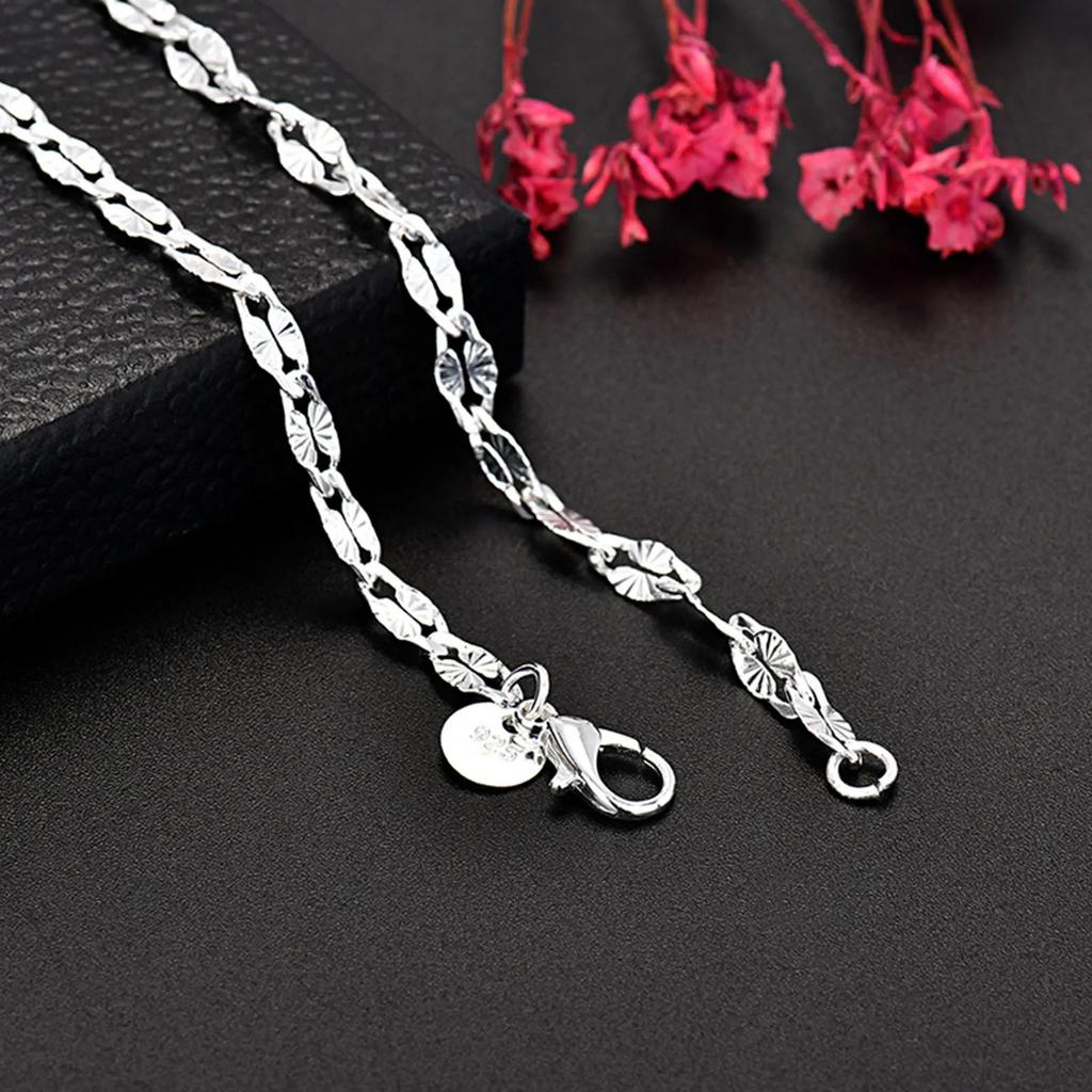 Fine   Copper Flat Chains Necklaces for Men Women Wedding Party Jewelry Christmas Gifts 45-75cm