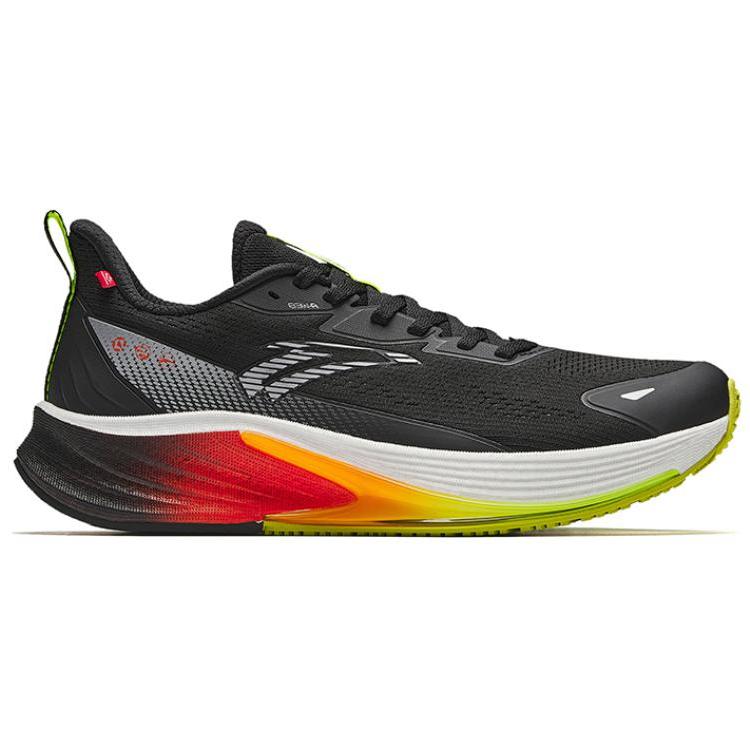 New Anta Rocket 6.0 Cushioning Slip Resistant Coverage Low Top Running Shoes Men's Black Silver Green 112445581-5