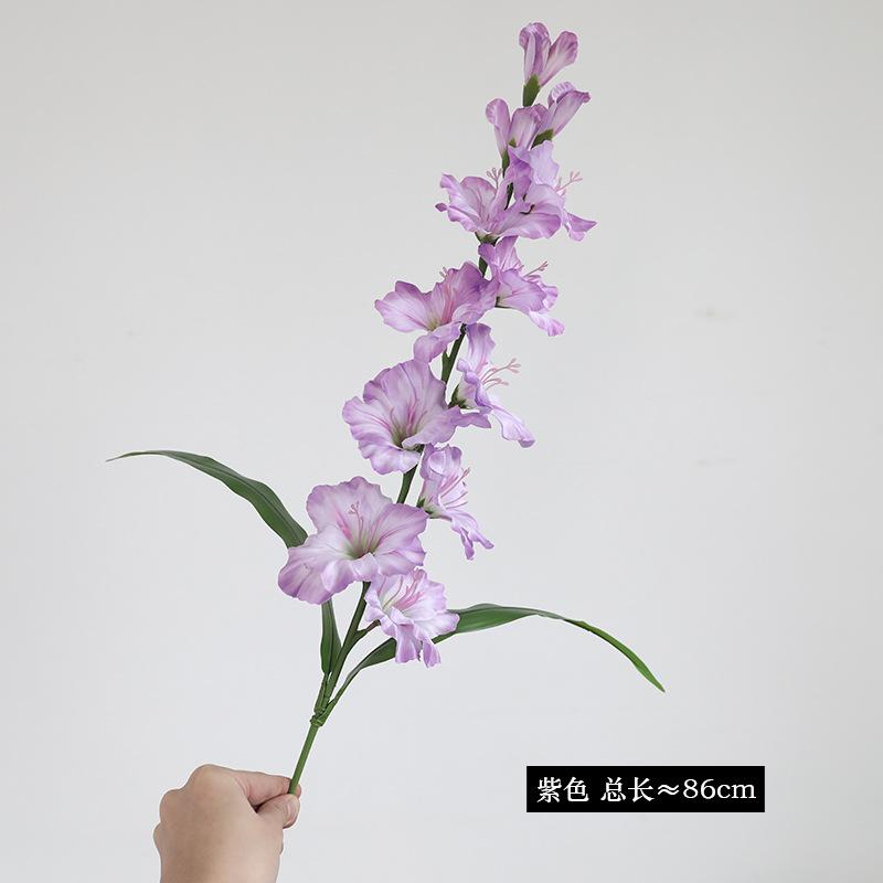 

Simulated Flower Single Branch Sword Orchid Simulated Flower Home Living Room Dining Table Decoration Wedding Photography Props 2pcs фіолетовий