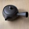 Kyusu 204i with Ceramic Tea Ceramesh Black Made in Japan Tokoname-yaki (Teapot) Strainer, Mud, 400ml,