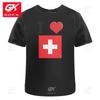 I Love Switzerland Unisexs Womens Cotton TShirts Graphic Clothing Short Sleeve Vintage Tops Printed Y2K Clothes Classic T Shirt