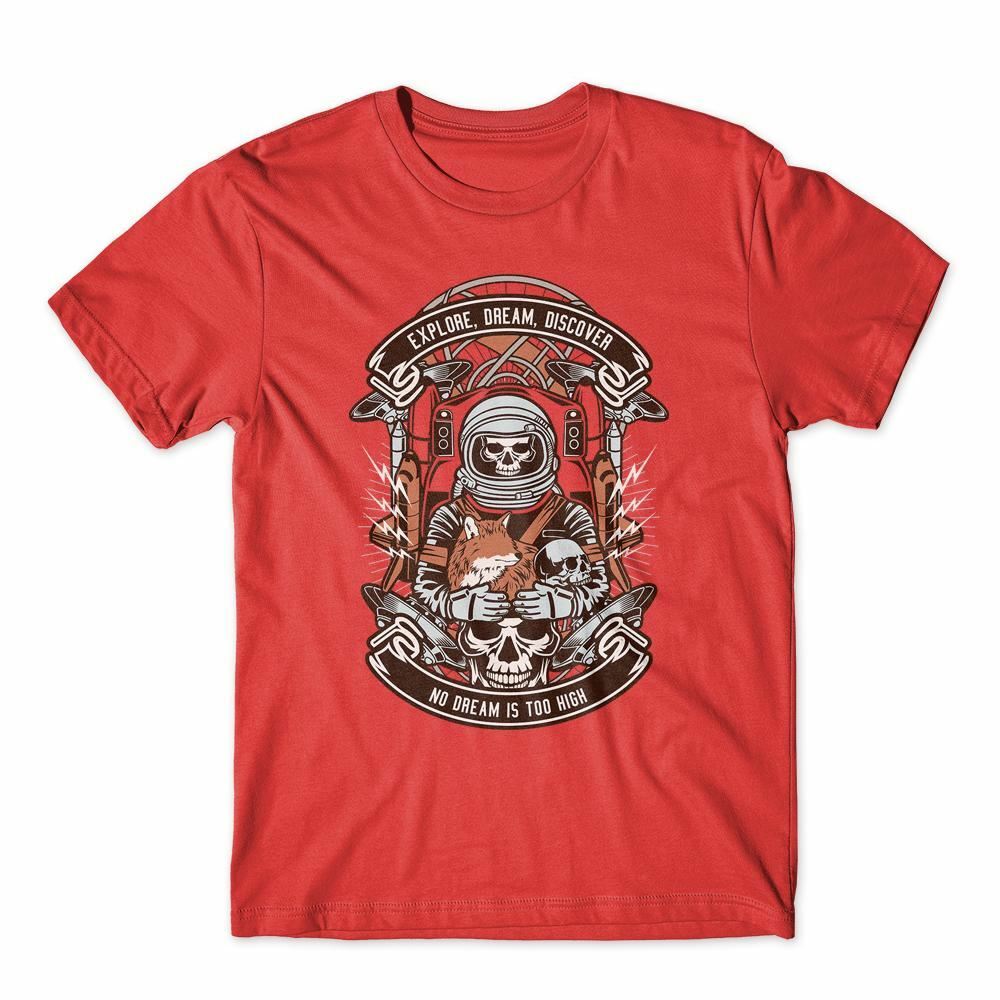 Astronaut Skull T-Shirt 100% Cotton Premium Tee NEW S