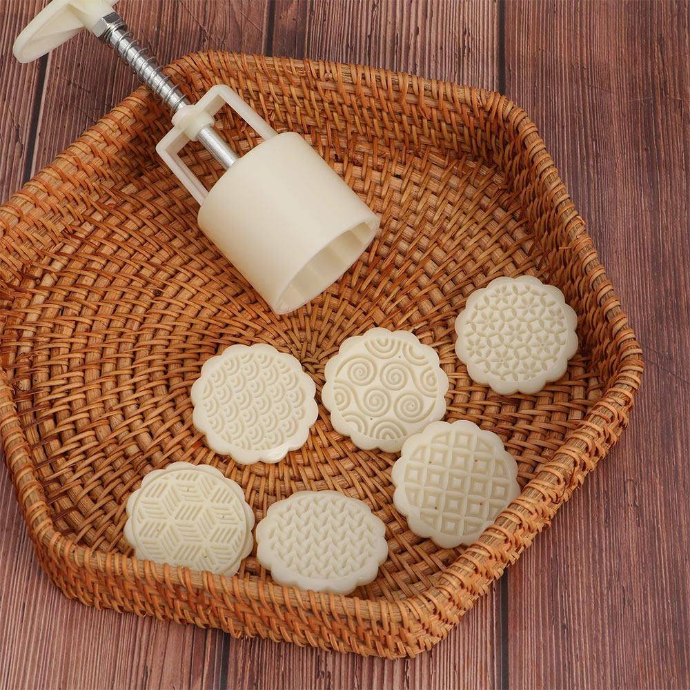 Baking Geometric Pattern Kitchen Moon Cake Mould Mooncake Mold Ma amoul Form Cookie Stamp Cutter белый